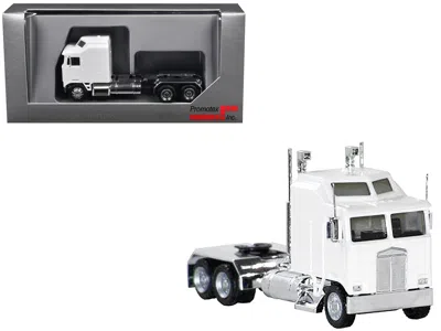 Promotex Kenworth K100 With 1-bar Grill And X-long Chrome Chassis White 1/87 (ho) Plastic Model Car By Promot