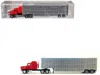 Promotex Mack Ch 613 With Sleeper Cab Red With Silver Livestock Trailer 1/87 (ho) Plastic Model Car By Promot In Multi