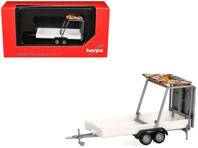 Promotex Road Maintenance Trailer White With Striped Top 1/87 (ho) Plastic Model By  In Multi
