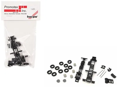 Promotex Short Chassis Kit For Kenworth Peterbilt And Gmc Cabs 1/87 (ho) Plastic Model By  In Black