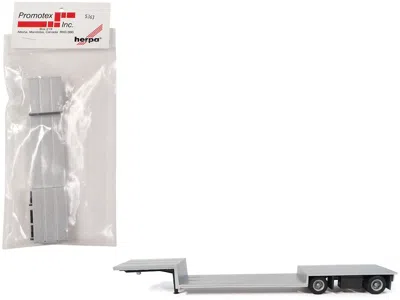 Promotex Spread Axle Double-drop Flatbed Trailer Silver Top 1/87 (ho) Plastic Model By  In Gray