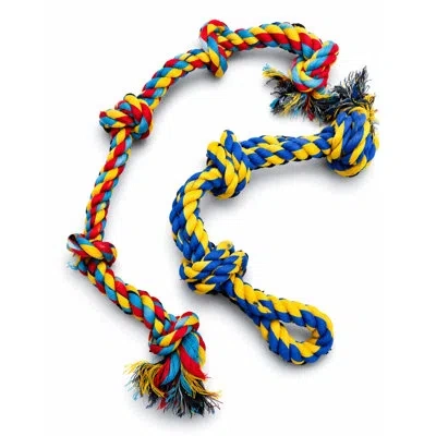 Promounts 2-pack Durable Cotton Rope Dog Toys Set For Tug Of War & Chewing, Interactive Knot Rope Toys For Sma In Blue;yellow;red