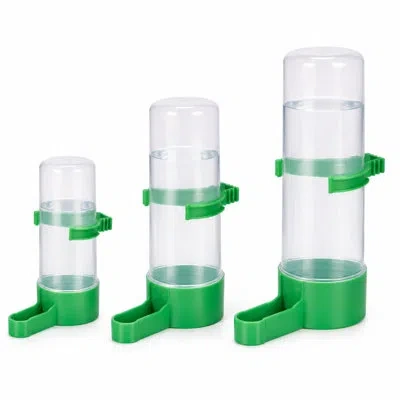 Promounts 9-pack Automatic Bird Feeder & Water Dispenser Set – 3 Small, 3 Medium & 3 Large Gravity Feed Cage C In Green