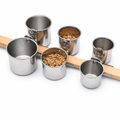 Promounts Bird Feeding Cup Set (3 Pairs) Stainless Steel Twin Cage Feeders For Food & Water | Small, Medium &  In Silver