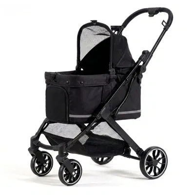 Promounts Pet Stroller With 4 Wheels, Puppy Strollers For Small/medium Dogs And Cats Up To 50lbs, Lightweight  In Black
