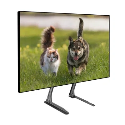Promounts Premium Fixed Tabletop Tv Stand For 13''–72'' Screens – Universal Mount With Adjustable Height, Heav In Black