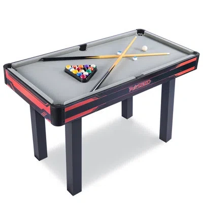 Promounts Roseed 48" Complete Set Pool Table, Compact Size With Premium Velvet Tabletop And Solid Cue Sticks In Black