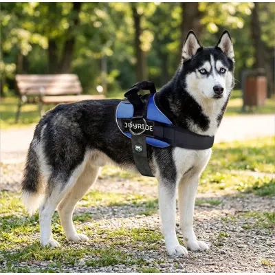 Promounts Side Ring Dog Harness Medium Sized Dog, Reflective Escape Proof No Choke Vest, Dog Harness For Large In Blue