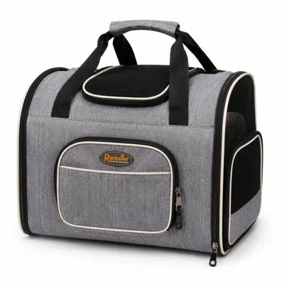 Promounts Soft-sided Pet Carrier Backpack For Cats & Small Dogs, Airline-friendly Foldable Travel Carrier With In Gray
