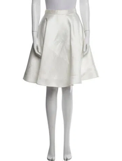Pre-owned Pronovias Midi Length Skirt In White