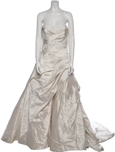 Pre-owned Pronovias Nylon Long Dress In Neutral
