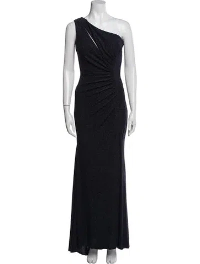 Pre-owned Pronovias One-shoulder Long Dress In Blue