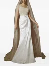 Pronovias Party Edit Bead-embellished Satin Dress In White