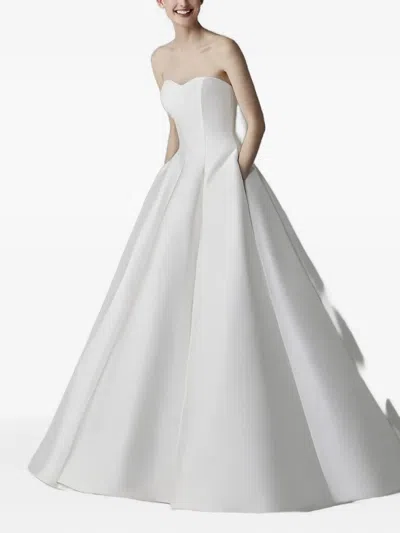 Pronovias Party Edit Cammi Lace-top Maxi Bridal Dress In White