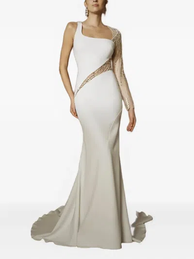 Pronovias Party Edit Eartha Bead-embellished Bridal Dress In White