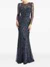 Pronovias Party Edit Embellished Long-sleeve Gown
