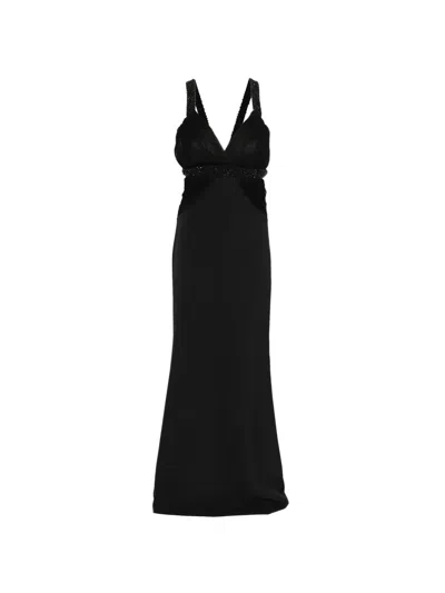 Pronovias Party Edit X Elisabetta Franchi Breksta V-neck Maxi Dress In Black