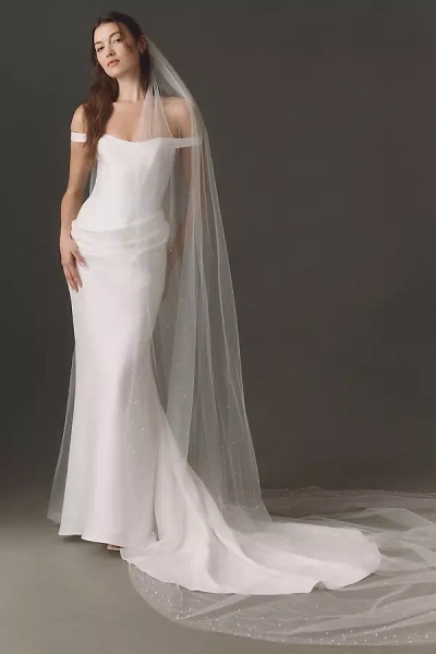 Pronovias Pearl Crystal Cathedral Veil In White