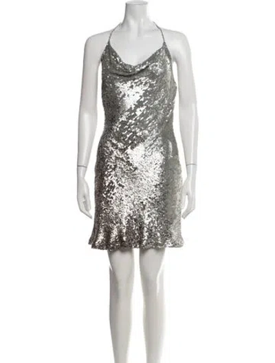 Pre-owned Pronovias Sequin Mini Dress In Multicolor