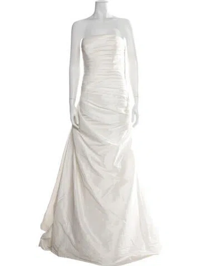 Pre-owned Pronovias Silk Long Dress In Neutrals