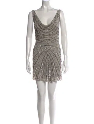 Pre-owned Pronovias Silk Mini Dress In Multicolor