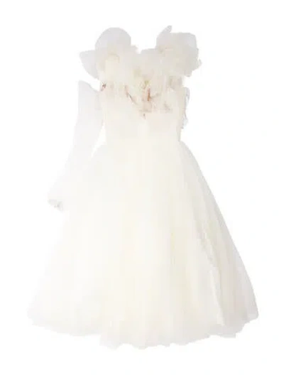 Pre-owned Pronovias Strapless Long Dress W/ Tags In White