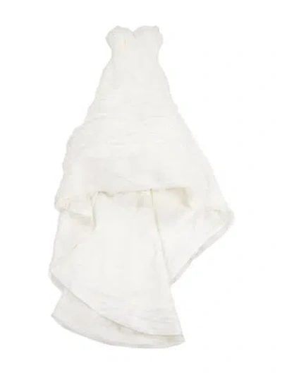 Pre-owned Pronovias Strapless Long Dress In White