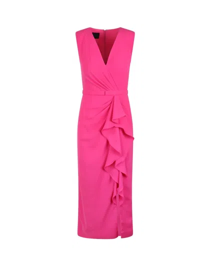 Pronovias The Party Edit Epifita Fuchsia Crepe Dress In Pink