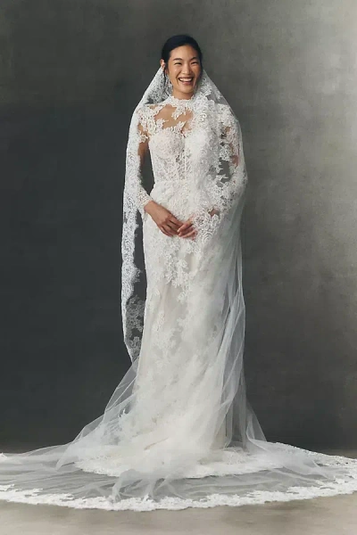 Pronovias X Anthropologie Weddings Reney Lace Cathedral Veil In White