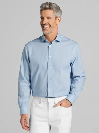 Pronto Uomo Big & Tall Men's Classic Fit Mini Grid Dress Shirt In Blue