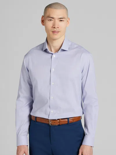 Pronto Uomo Big & Tall Men's Classic Fit Mini Grid Dress Shirt In Purple