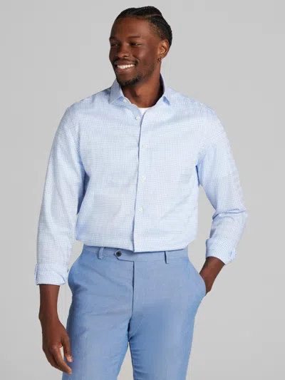 Pronto Uomo Big & Tall Men's Modern Fit Plaid Dress Shirt In Blue