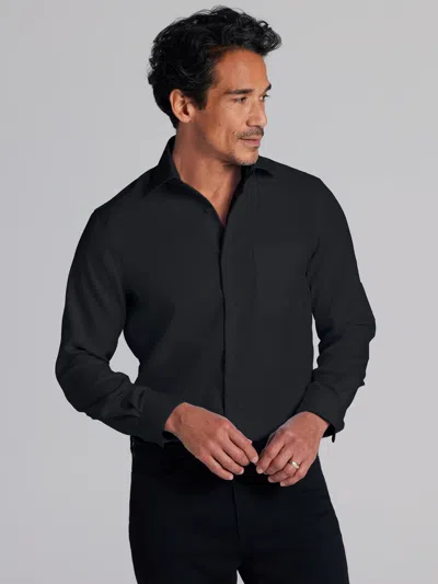 Pronto Uomo Big & Tall Men's Modern Fit Queens Oxford Dress Shirt In Black