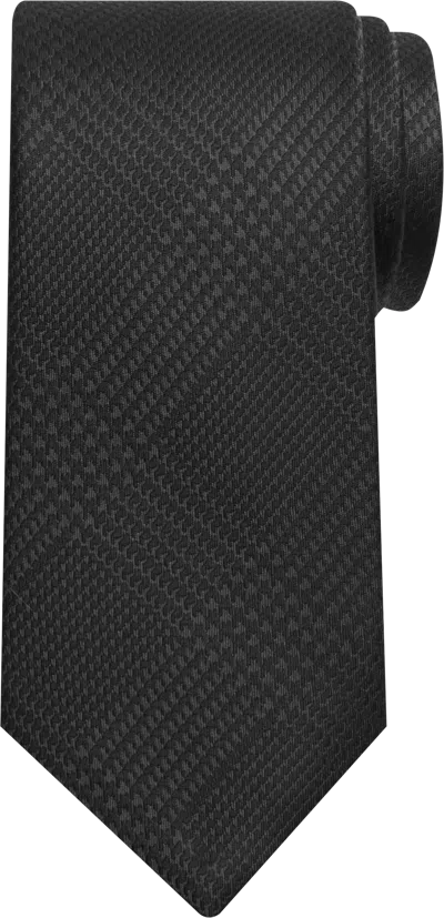 Pronto Uomo Big & Tall Men's Narrow Plaid Tie In Black