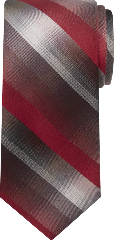 Pronto Uomo Big & Tall Men's Ombre Plaid Tie Burgundy - Size: Xlong - Only Available At Men's Wearhouse