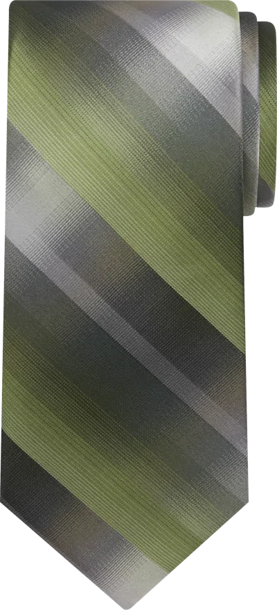 Pronto Uomo Big & Tall Men's Ombre Plaid Tie Olive - Size: Xlong - Only Available At Men's Wearhouse