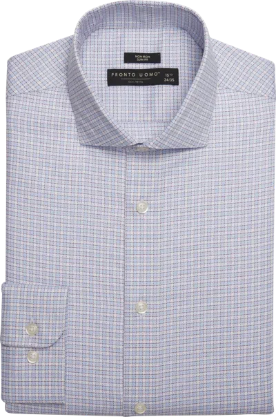 Pronto Uomo Big & Tall Men's Slim Fit Spread Collar Dress Shirt In Multi