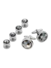 Pronto Uomo Checkered Mother-of-pearl Cufflinks & Studs Set