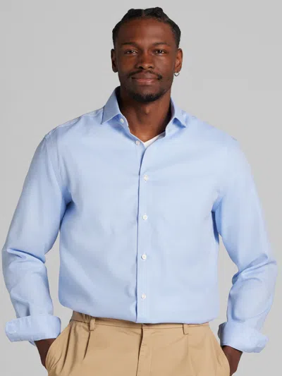 Pronto Uomo Big & Tall Men's Classic Fit Cotton Blend Dress Shirt In Blue
