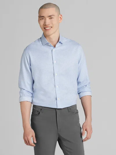 Pronto Uomo Classic Fit Small Tattersall Dress Shirt In Blue