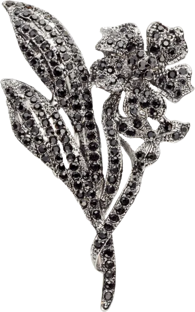 Pronto Uomo Floral Crystal Lapel Pin