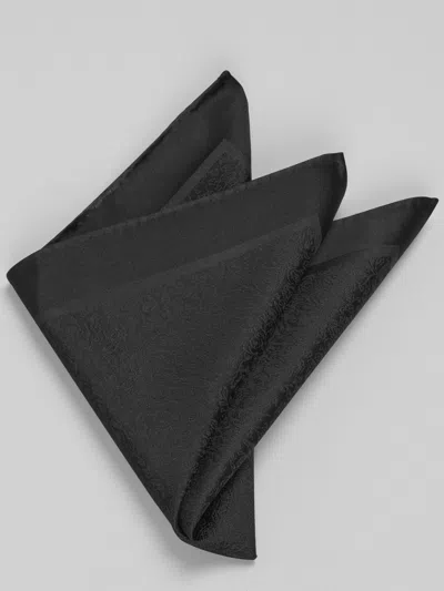 Pronto Uomo Floral With Solid Border Pocket Square In Black