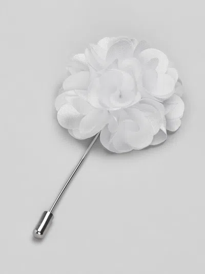 Pronto Uomo Flower Lapel Pin In White