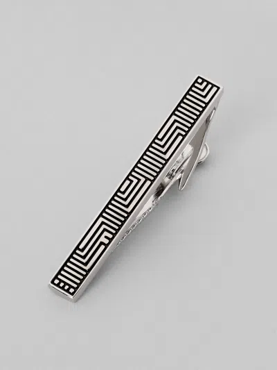 Pronto Uomo Mixed Angles Tie Bar In Metallic