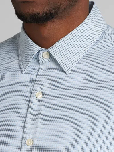 Pronto Uomo Modern Fit 4-way Stretch Button Up Shirt In Blue