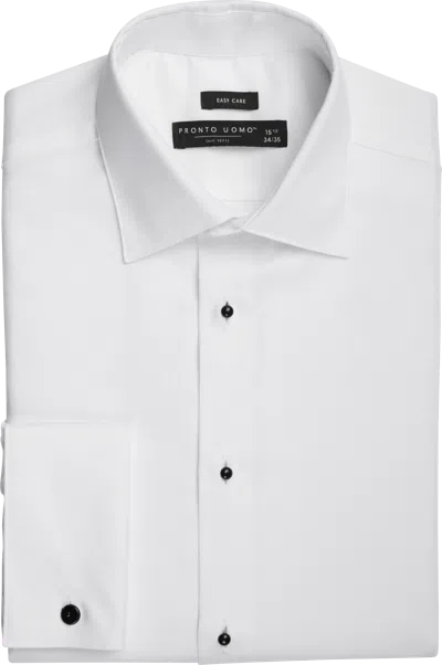 Pronto Uomo Modern Fit French Cuff Tuxedo Formal Shirt In White