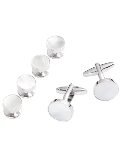 Pronto Uomo Mother-of-pearl Circle Cufflinks & Studs Set