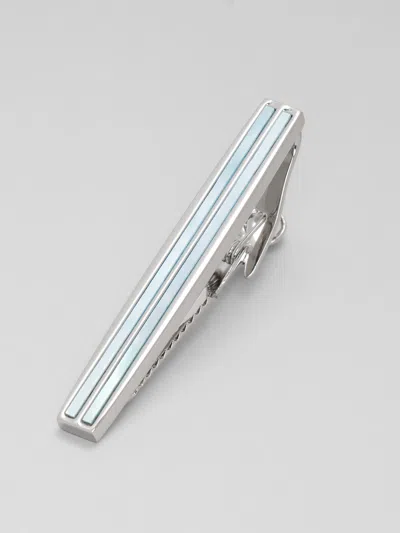 Pronto Uomo Mother Of Pearl Tie Bar In Black