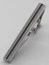 Pronto Uomo Patterned Tie Bar In Silver