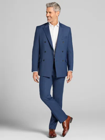 Pronto Uomo Platinum Big & Tall Men's Modern Fit Premium Wool-blend Suit In Blue